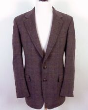vintage EUC Allen Solly Gray Glen Plaid Wool / Camel Hair Blazer Sportcoat 42 L picture
