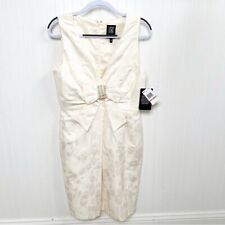 JAX NEW Cream Jacquard Large Bow Sleeveless Cocktail Dress Women’s Size 12 picture