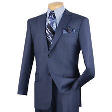 VINCI Men's Blue Textured Weave 2-Button Classic-Fit Suit - NEW picture