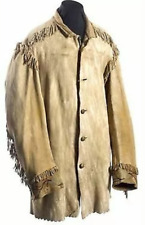 Native American Men's Leather coat Mountain Man coat small fringes picture
