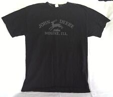 Vintage John Deere Black T Shirt with1937 Style Gray Logo, Moline, ILL. - Medium picture