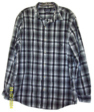Chaps Mens XL Casual Button Up Shirt Black Plaid Long Sleeve Easy Care Stretch picture