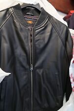 Jakewood Men’s Black Genuine Lambskin Leather Baseball Bomber Jacket, Size M picture