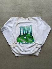 Vintage 90s Welcome To Twin Peaks White Sweatshirt Crewneck David Lynch Size XL picture