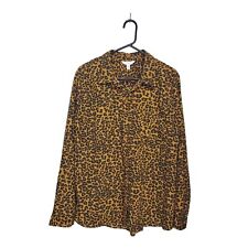Time and Tru Shirt Women's 2XL Animal Print Long Sleeve Button-up 100% Polyester picture