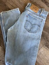 VINTAGE 90s Levis 505 Jeans Mens 32x34 Blue Denim Orange Tab Medium Wash Cotton picture
