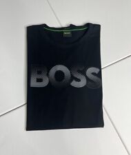 New HUGO BOSS Men's Cotton Crew Neck Logo Print T-Shirt Black Size Large picture