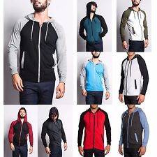 Victorious Men's Raglan Light Weight Zip Down Hoodie Fitness Sweater-TH864-A4G picture
