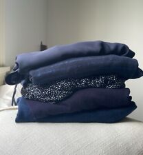 Bundle of 5 Navy Blue Modern Classic Business Casual Career Blouses size Small picture
