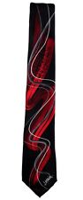 Men's Jerry Garcia Designer Abstract Necktie -  Red and Black - NWT picture