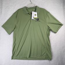John Deere Clique Mens Size XL Green Polyester Embroidered Logo Polo Shirt NWT picture