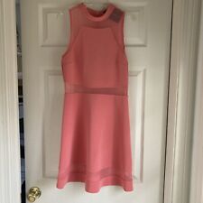 Top Shop Bodycon Sleeveless Peek A Boo Netting Stretch Dress Coral/salmon Size 8 picture