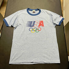 Vtg Levis 80s USA Olympic Ringer T Shirt Los Angeles Blue Deadstock NWOT Large picture