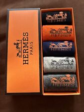 5x Pack Unisex HERMES MULTICOLOR SOCKS NEW & BOX SIZE 5-11 US  picture