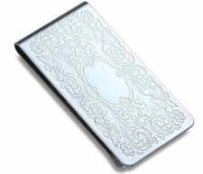 Gorgeous Art Deco Floral Design With Real 925 Solid Silver Men's Money Clips picture