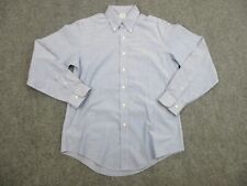 Brooks Brothers Shirt Mens Medium Blue Logo Button Up Slim Casual Preppy picture