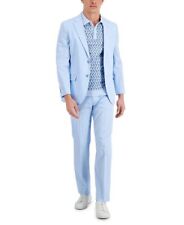 Nautica Men's Stretch Cotton Modern Fit Suit Light Blue 46L Jacket 41 x 32 Pants picture