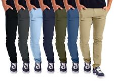 Mens Stretch Skinny Slim Fit Chino Pants Flat Front Casual Super Spandex Trouser picture