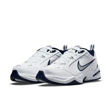 Nike AIR MONARCH IV Men White Blue 102 Walking Shoe Medium & WIDE WIDTH 4E EEEE picture