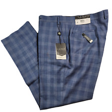 Lauren Ralph Lauren Blue Plaid Dress Pants Mens 42 x 32 Classic-Fit Stretch $190 picture