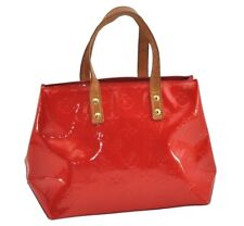 Authentic Louis Vuitton Vernis Reade PM Hand Bag Red M91088 LV 4312J picture