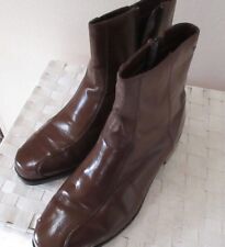 REDUCED 25%  Men's Cranston Styles 100% Leather Boots, Side Zipper, Brown, 9.5D picture