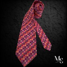 DUCHAMP LONDON XL Pink Geometric Silk Tie Hand Made England W: 3.75