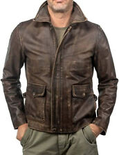 Indiana Jones Harrison Ford Classic Genuine Distressed Cowhide Leather Jacket picture