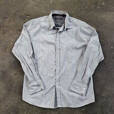 One 90 One Shirt Mens Large Gray Stripe Long Sleeve Button Up Casual Office Core picture