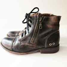 Bed Stu Bonnie Brown Leather Lace-Up Zippered Boots, US9 picture