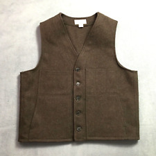 CC Filson Mackinaw Vest Brown 100% Virgin Wool Mens 44 Made in USA Vintage picture