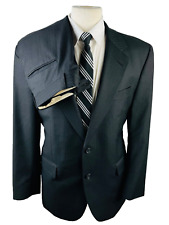 Jos. A. Bank Mens 41R Black Super Soft 100% Wool USA 2 Piece Suit W/Pants 33x30 picture
