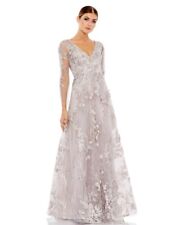 Mac Duggal Appliqué Long Sleeve A-Line Gown Color Vintage Lilac Size 16(12) picture