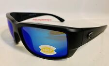 🔥SALE🔥 Costa Del Mar Fantail Matte Black Polarized Sunglasses, Blue Lens 580P picture