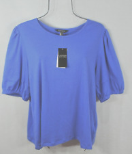 Lauren Ralph Lauren Women's L Shirt Top Blouse Classic Blue Elastic Sleeve NWT picture