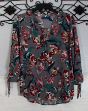 Old Navy Women's Top Size M Long Sleeve Multicolored Floral Round Neck picture
