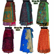 Wholesale Lot Vintage Silk Sari Wrap Skirts Recycled Magic Bohemian Multicolor picture