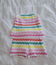 Janie and Jack Crochet Multicolored Striped Shorts Set - Size 7 picture