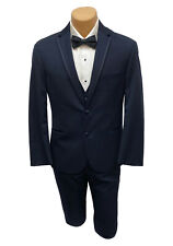 Men's Michael Kors Fantasy Midnight Blue Tuxedo with Pants & Vest 3 Piece Suit picture