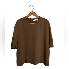 Chloé 100% Silk Brown Short Sleeve Blouse size 42/10 picture