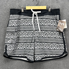 TYR Swimwear Men's XL Gray Native Stripes Built In Boxer Swim Shorts NWT picture