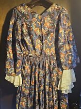 ANTIQUE 1800'S HAND SEWN ANTIQUE FLOOR LENGTH DRESS  picture