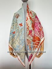 Sallys Boutique 70% Cashmere 30% Silk Wrap Scarf Nature Print 2 Face Shawl 135cm picture