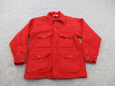 VINTAGE Woolrich Jacket Mens Medium Red 100% Wool Coat Cargo Made In USA 70s * picture