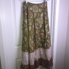  Vintage Heavily Beaded Sequined Sari Maxi Skirt 32