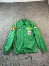 VINTAGE 70s Swingster Jacket Mens Small Green Patches Bavarian Summer Fest picture