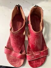 BED STU RED DISTRESSED LEATHER GLADIATOR SANDALS SIZE 8 picture