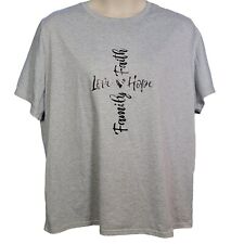 Womens Short Sleeve Gray T-Shirt Faith Love Hope Family Plus Size 4x Christian picture