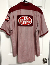 DR PEPPER Men Red VTG Red White Striped Button Employee Work Shirt 18 Riverside picture
