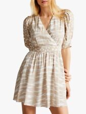 NEW Ted Baker Rosaana Brown Puff Sleeve Wrap Mini Dress SIZE 3/M MSRP $ 279 picture